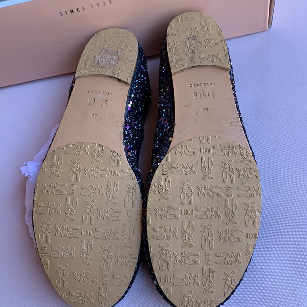 Bloch Navy sparkle ballet dress shoes size 3.5 - Picture 6 of 12
